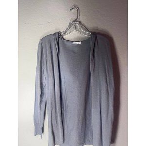 Women High Quality Open Cardigan Grey Size Medium With Long Sleeve
